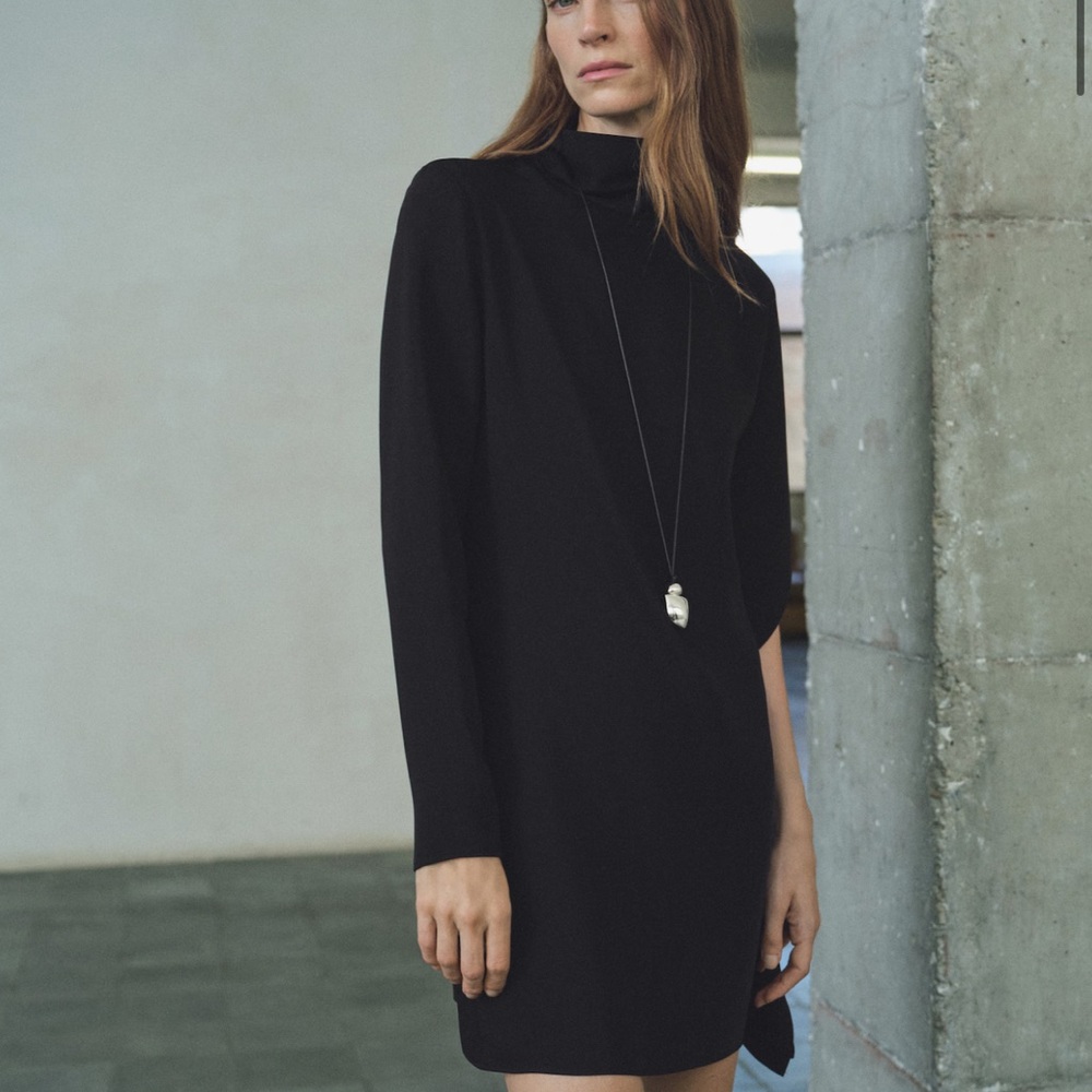 Mango Black Long Sleeve Dress